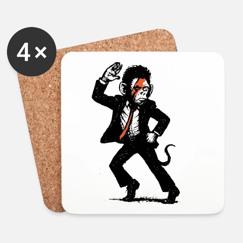 The monkey dance - Coasters (set of 4) - white