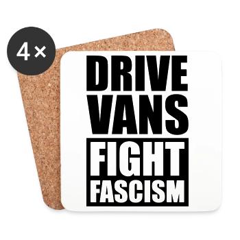 Les fourgonnettes combattent le fascisme - Dessous de verre (lot de 4) - blanc - Devant