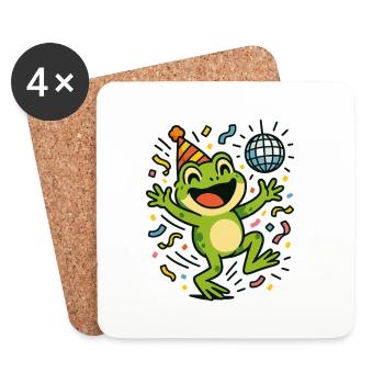 Party Frog - Coasters (set of 4) - white - Front