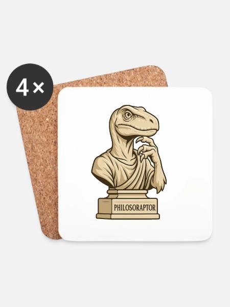 Philosoraptor - Untersetzer (4er-Set) - Weiß
