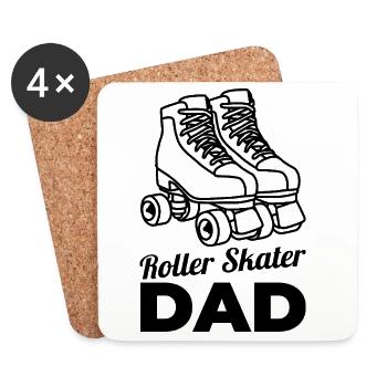Rollschuhläufer Papa - Untersetzer (4er-Set) - Weiß - Vorne