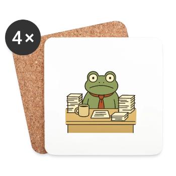 Business Frog - Coasters (set of 4) - white - Front