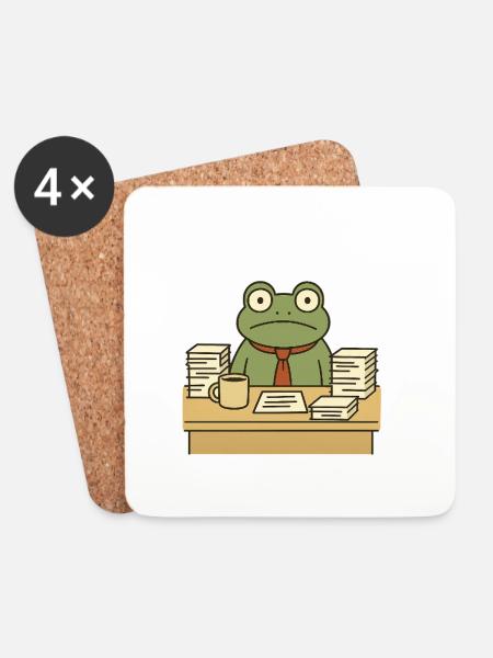 Business Frog - Coasters (set of 4) - white
