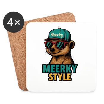 Meerky Style - Untersetzer (4er-Set) - Weiß - Vorne