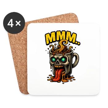 Tasse de café démoniaque MMM - Dessous de verre (lot de 4) - blanc - Devant