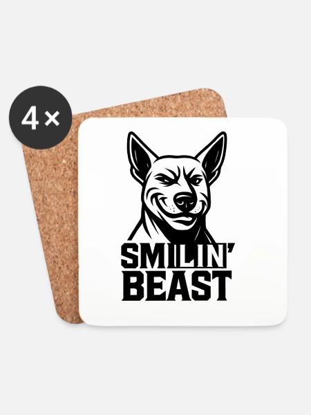 Smiling Beast - Untersetzer (4er-Set) - Weiß