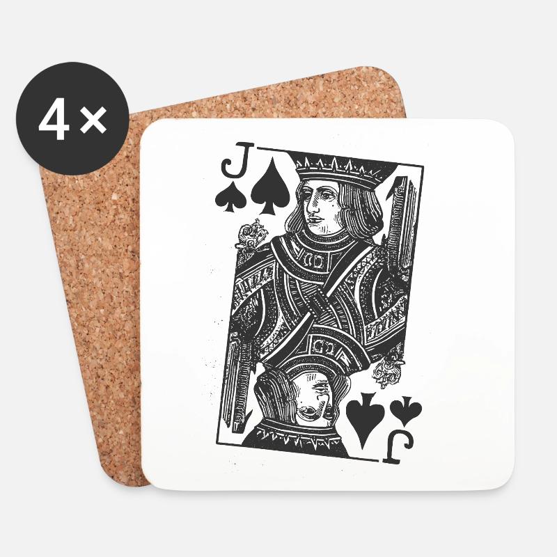 Poker Card - Untersetzer (4er-Set) - Weiß