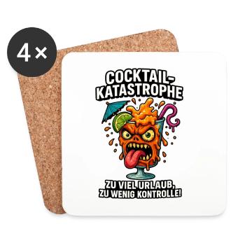 Cocktail désastreux - Dessous de verre (lot de 4) - blanc - Devant