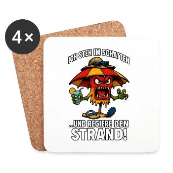 Shadow hero on the beach - Coasters (set of 4) - white - Front