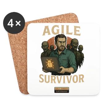 Survivant agile - Dessous de verre (lot de 4) - blanc - Devant