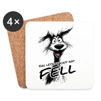 The Last Child Has Fur – Funny Dog Shirt! - Coasters (set of 4) - white - Front