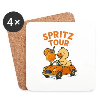 Spritz Tour mit Ente – Lustiges Sommer-Shirt für A - Untersetzer (4er-Set) - Weiß - Vorne