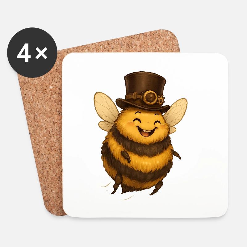 Hummel Bummel - Untersetzer (4er-Set) - Weiß