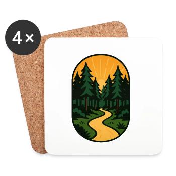 Forest Trail Escape - Coasters (set of 4) - white - Front