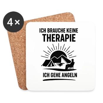 Je n’ai pas besoin de thérapie à la pêche - Dessous de verre (lot de 4) - blanc - Devant