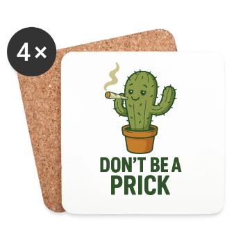 Cactus with Cigar – Saying - Coasters (set of 4) - white - Front