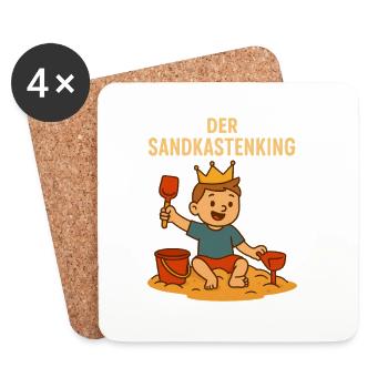 Der Sandkasten König - Untersetzer (4er-Set) - Weiß - Vorne