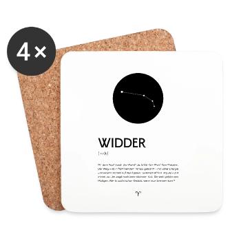 Sternzeichen WIDDER Poster Zodiac - Untersetzer (4er-Set) - Weiß - Vorne