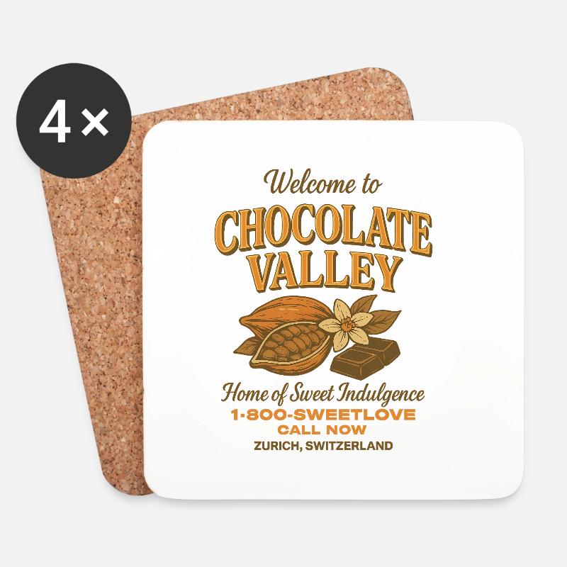 Chocolate Valley - Untersetzer (4er-Set) - Weiß