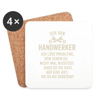 Ich bin Handwerker - Untersetzer (4er-Set) - Weiß - Vorne