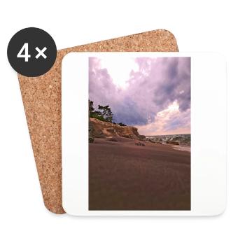 Wild beach Pleśna before the storm - Coasters (set of 4) - white - Front