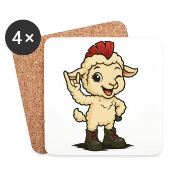 Punk Rock Lamb - Coasters (set of 4) - white - Front