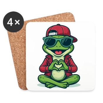 Frog Love Crew - Untersetzer (4er-Set) - Weiß - Vorne