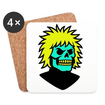 Skullman avec une coiffure cool - Dessous de verre (lot de 4) - blanc - Devant
