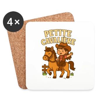 Petite cavalière mignonne - Dessous de verre (lot de 4) - blanc - Devant