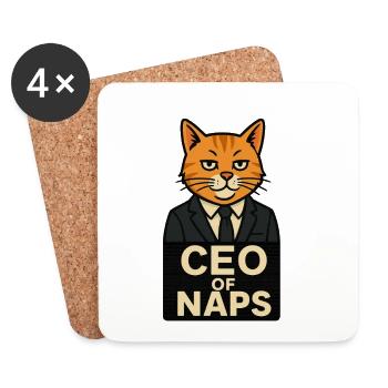 CEO of Naps - Coasters (set of 4) - white - Front
