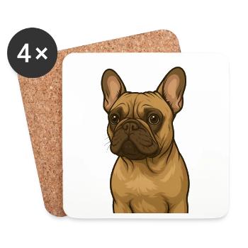 Frenchie in Love - Untersetzer (4er-Set) - Weiß - Vorne