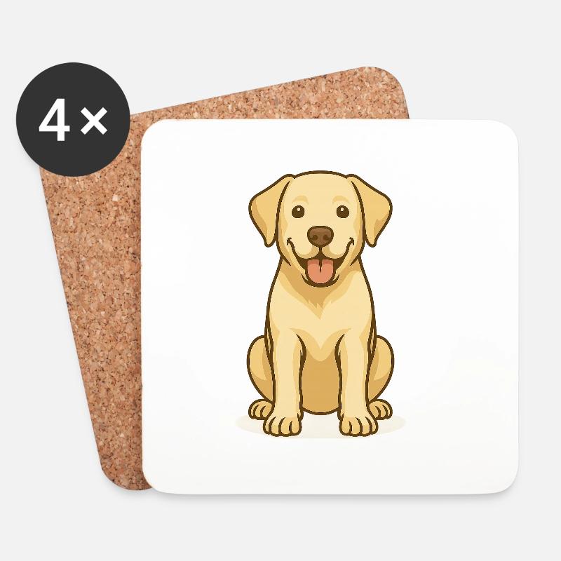 Labrador Love – Treuer Blick, großes Herz - Untersetzer (4er-Set) - Weiß
