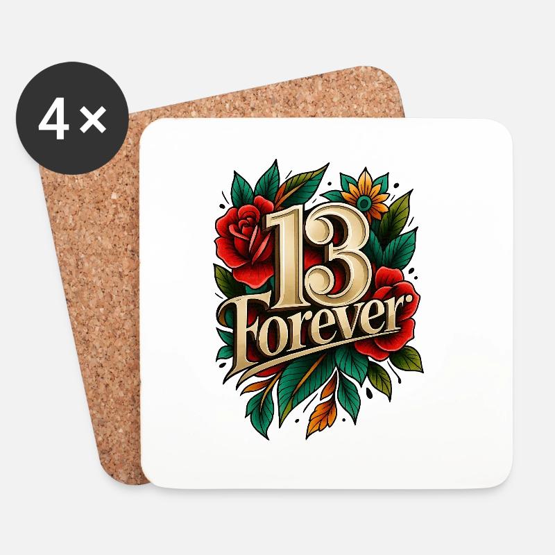 Blumen13 - Untersetzer (4er-Set) - Weiß
