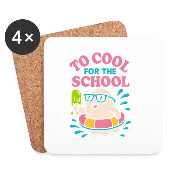 To Cool for the School – Eisgeist Shirt Kids - Untersetzer (4er-Set) - Weiß - Vorne