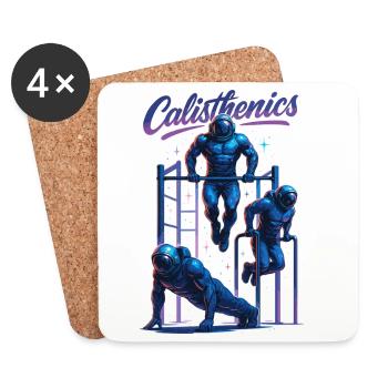 Calisthenics Astronaut Dips Push-ups Gift - Coasters (set of 4) - white - Front