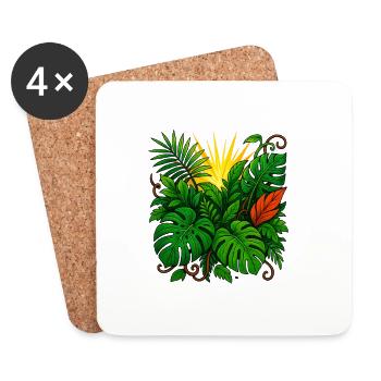 Sunbeam Jungle Burst - Coasters (set of 4) - white - Front