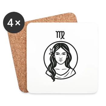 Signe du zodiaque Vierge - Dessous de verre (lot de 4) - blanc - Devant