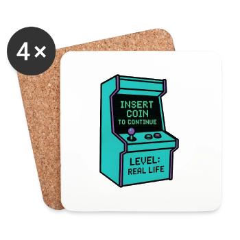 Retro Gaming Arcade Artwork - Coasters (set of 4) - white - Front