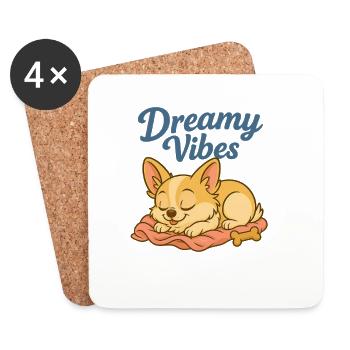 Dreamy Vibes - Amour de chien - Fluffy & Cheeky - Dessous de verre (lot de 4) - blanc - Devant