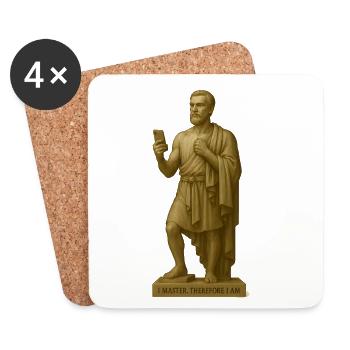 Philosophical Master in Wooden Style - Coasters (set of 4) - white - Front
