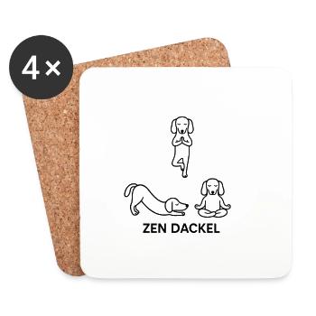 Dackel Dachshund Yoga Line Art cute süß zen pose - Untersetzer (4er-Set) - Weiß - Vorne