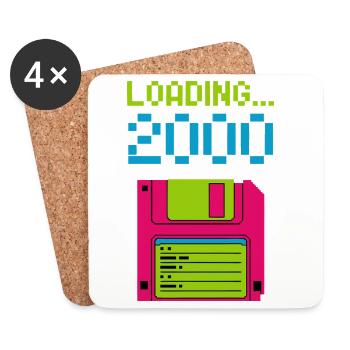 Loading 2000 Disketten-Design Retro Pixel Design - Untersetzer (4er-Set) - Weiß - Vorne
