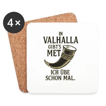 Au Valhalla, il y a de l’hydromel - Dessous de verre (lot de 4) - blanc - Devant
