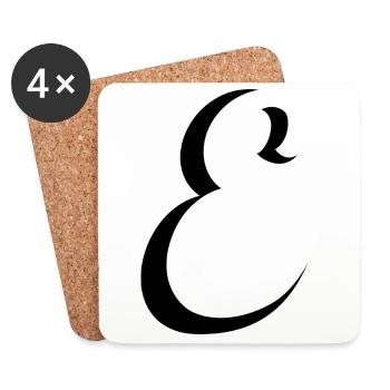 Letter E, Name, der Buchstabe E - Untersetzer (4er-Set) - Weiß - Vorne