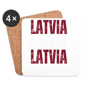 Latvian pride, I love Latvia - Coasters (set of 4) - white - Front