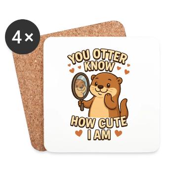 You otter know how cute I am - Coasters (set of 4) - white - Front