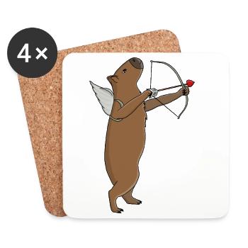 Amor Capybara - Untersetzer (4er-Set) - Weiß - Vorne