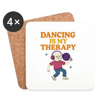 Dancing Is My Therapy Retro Design - Coasters (set of 4) - white - Front