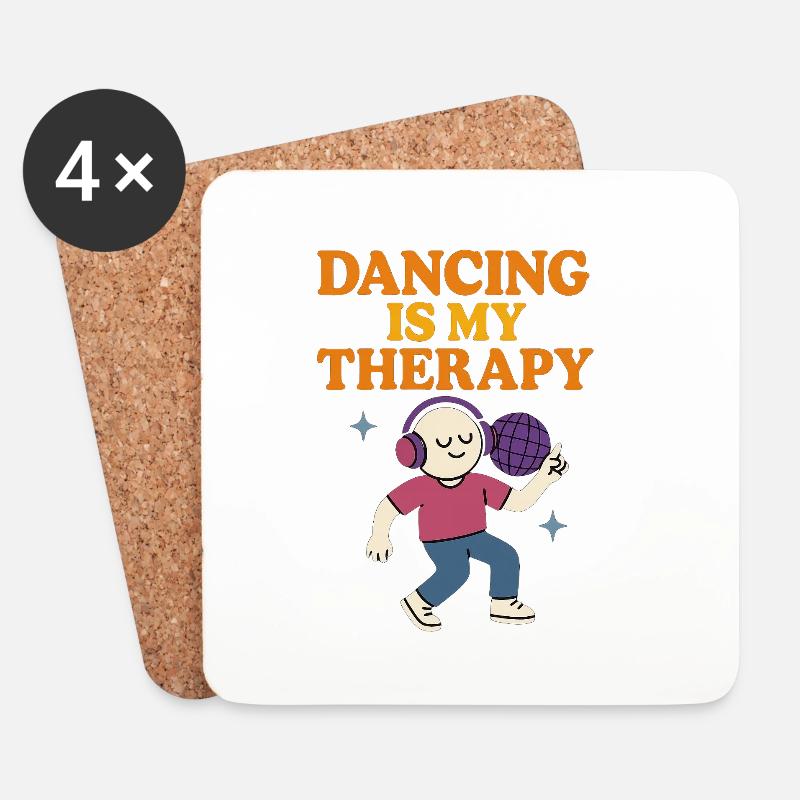 Tanztherapie Illustration - Untersetzer (4er-Set) - Weiß
