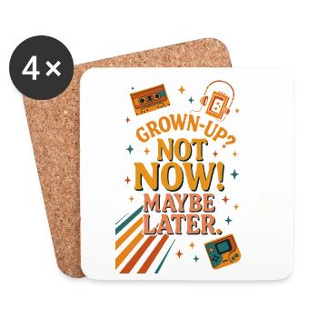 Retro Gaming Growth Milestone Quote - Coasters (set of 4) - white - Front